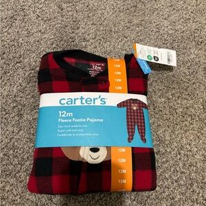 Carter's Red and Black Checkered Fleece Pajama
